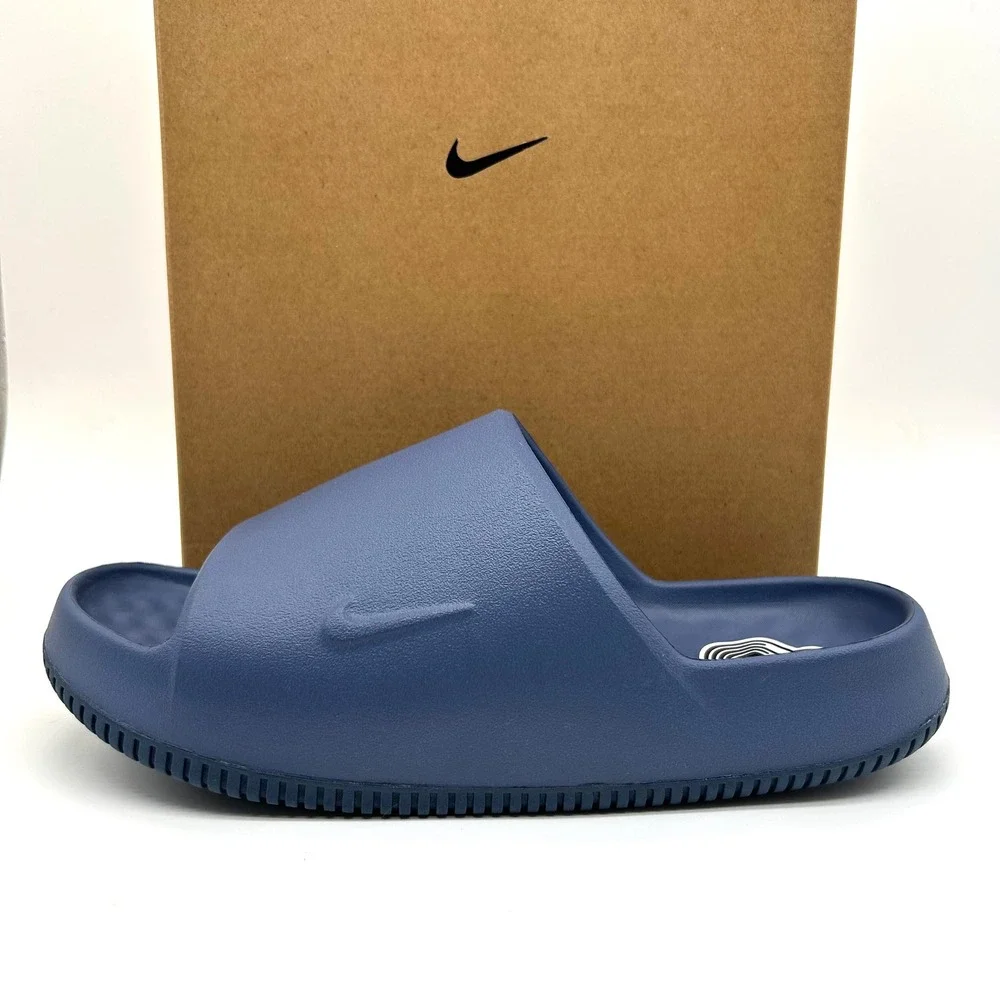 Nike Calm Slide 2.0 Mens 10 Diffused Blue IB0183-401 Foam Sandals Minimalist